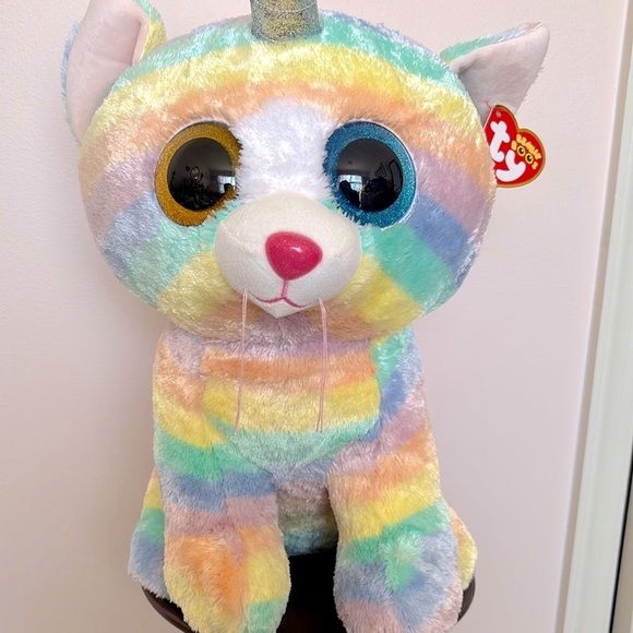 Brand New Ty Beanie Boo Large 16" Rainbow Unicorn Cat Plush Stuffed Animal Toy - Picture 2 of 15